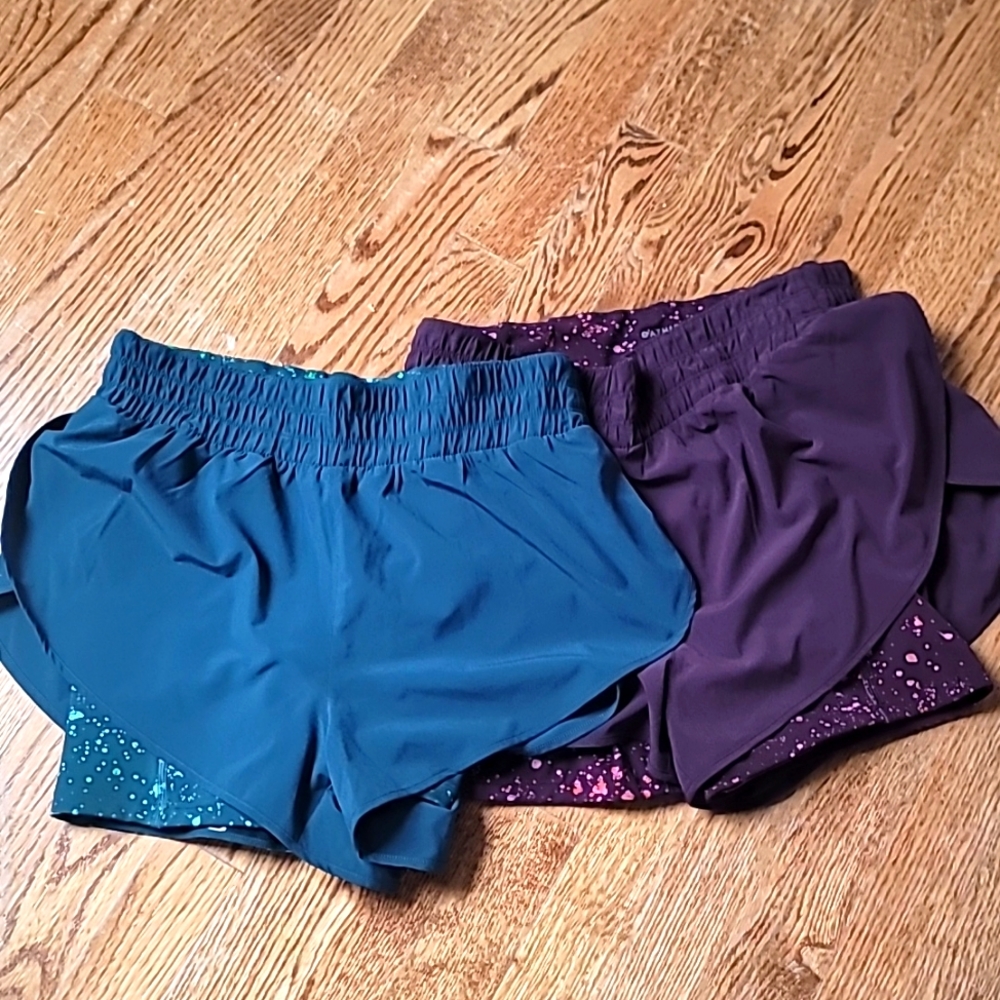 Two pair of Athleta Hiit It 2 in 1 shorts! NEVER WORN!